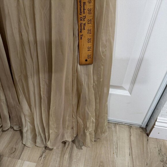 La Femme Gold Dress Flare Sequence Bling Prom Wedding Size 6 Fancy Luxury Pretty - Picture 11 of 15